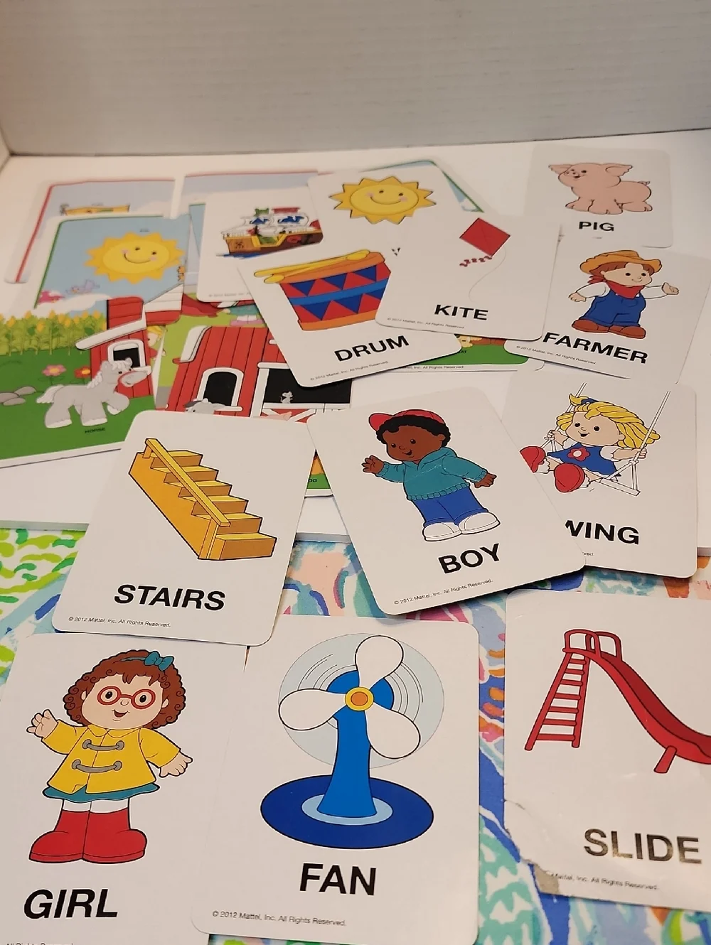 Kids Learning Puzzles Multi-Color Educational Flash Set Word Cards, Back N Front